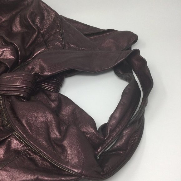 Kooba Purple Metallic Large Leather Hobo Bag - Picture 8 of 15